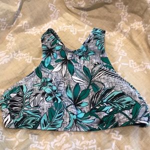 Never Worn Medium Bikini Top. Floral Pattern, Ties